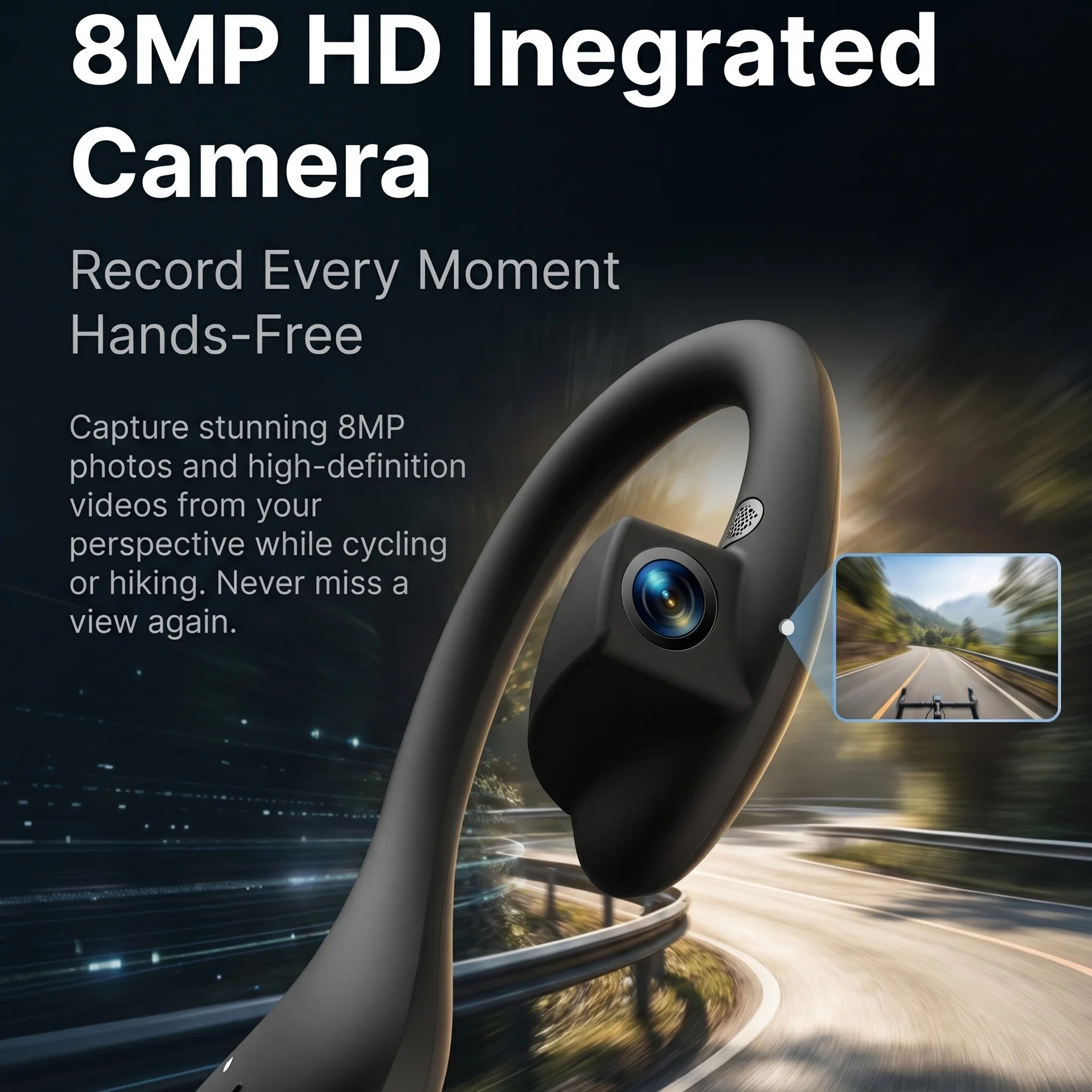 Écouteurs intelligents Bluetooth avec caméra HD et fonctions IA