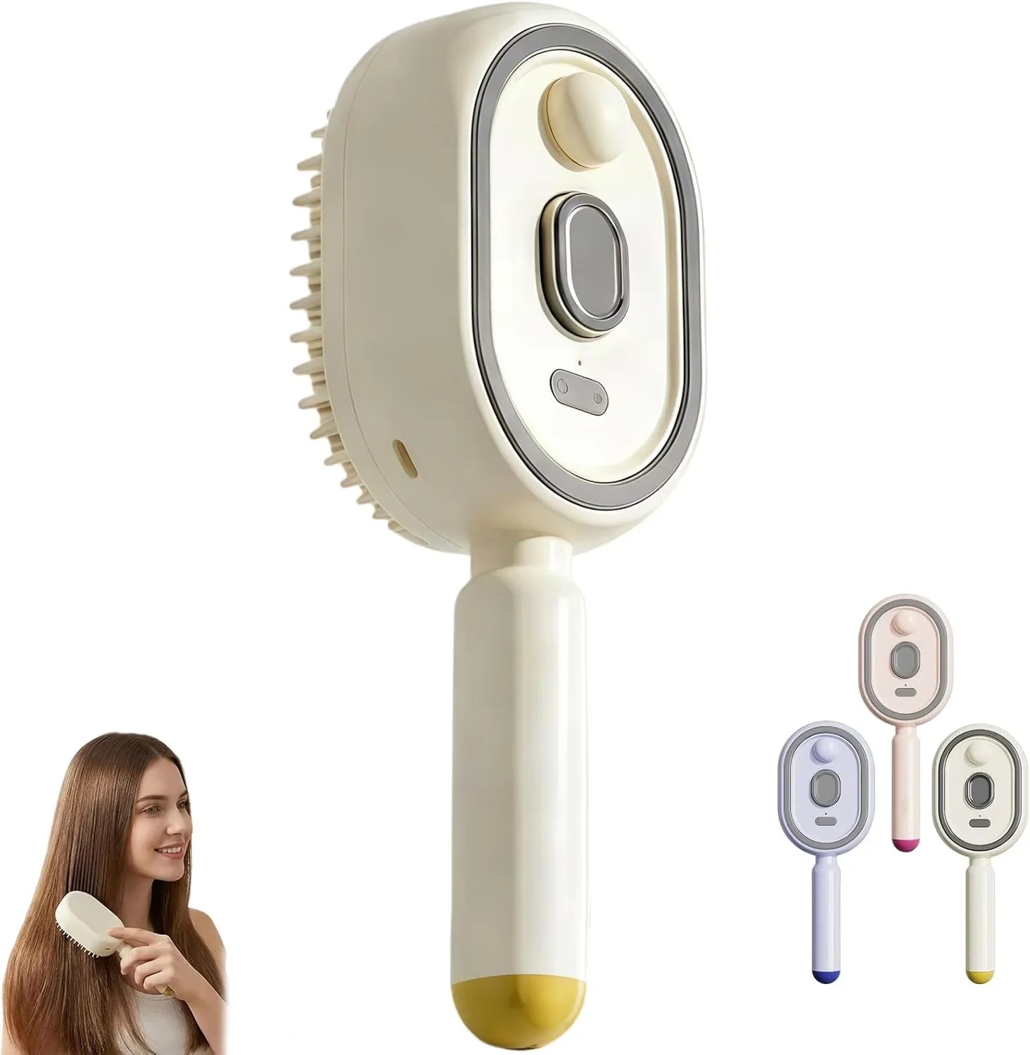 Brosse Peigne Massant Électrique avec Spray Hydratant – Démêlage & Massage du Cuir Chevelu pour Tous Types de Cheveux