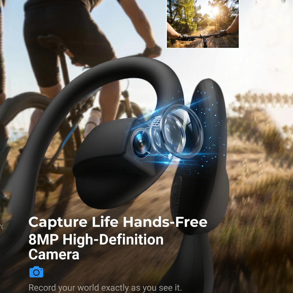 Écouteurs intelligents Bluetooth avec caméra HD et fonctions IA