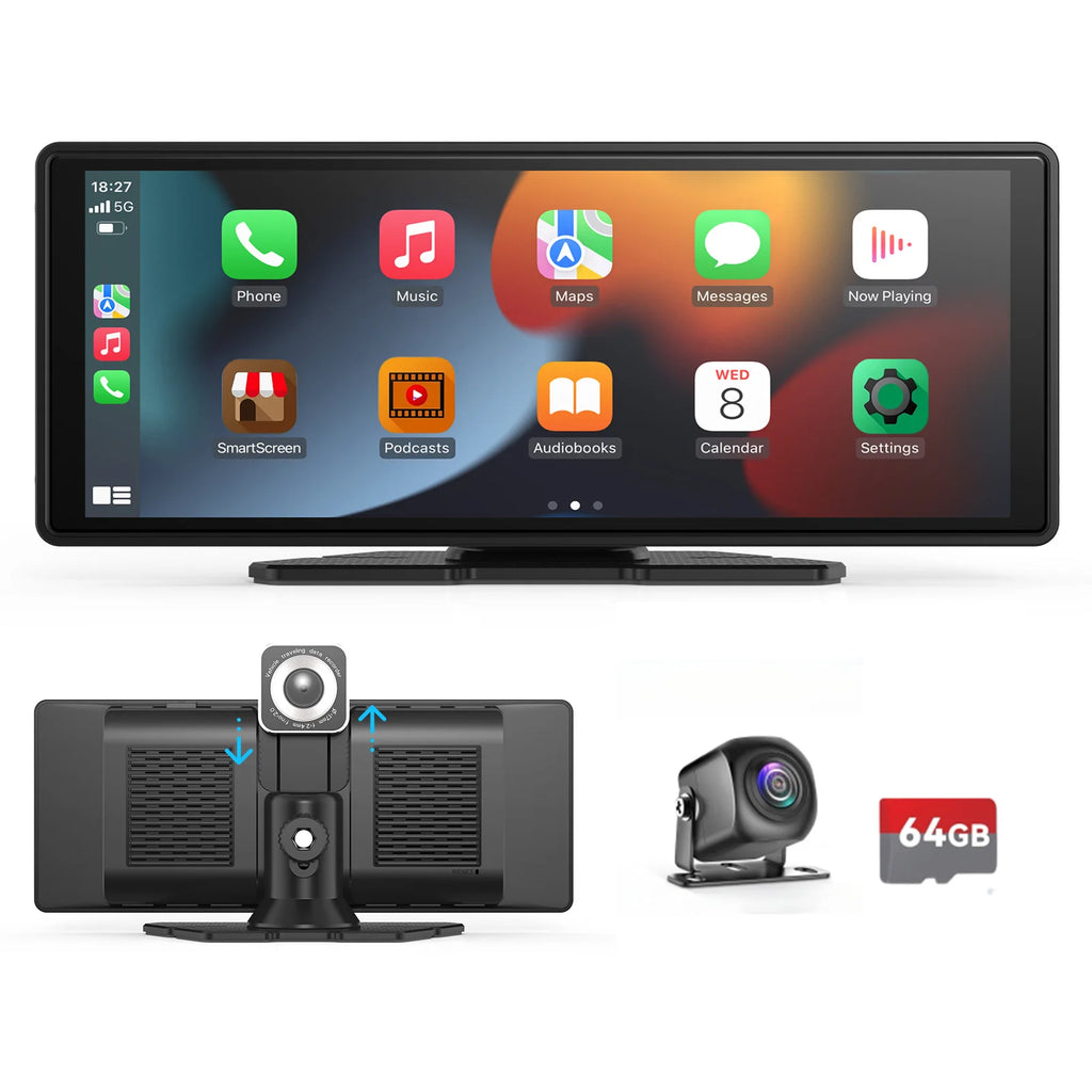 Écran CarPlay portable universel 10,26 pouces avec Android Auto