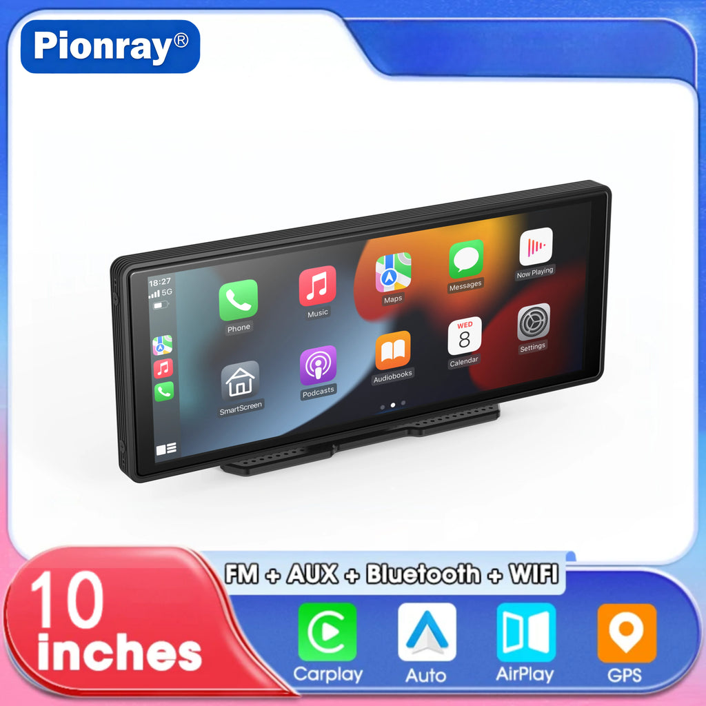 10.26" Car Mirror Radio Multimedia Video Player Universal Wireless Carplay AndroidAuto Screen With Bluetooth AUX USB