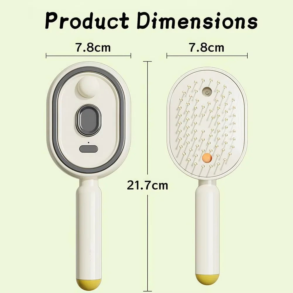 Brosse Peigne Massant Électrique avec Spray Hydratant – Démêlage & Massage du Cuir Chevelu pour Tous Types de Cheveux