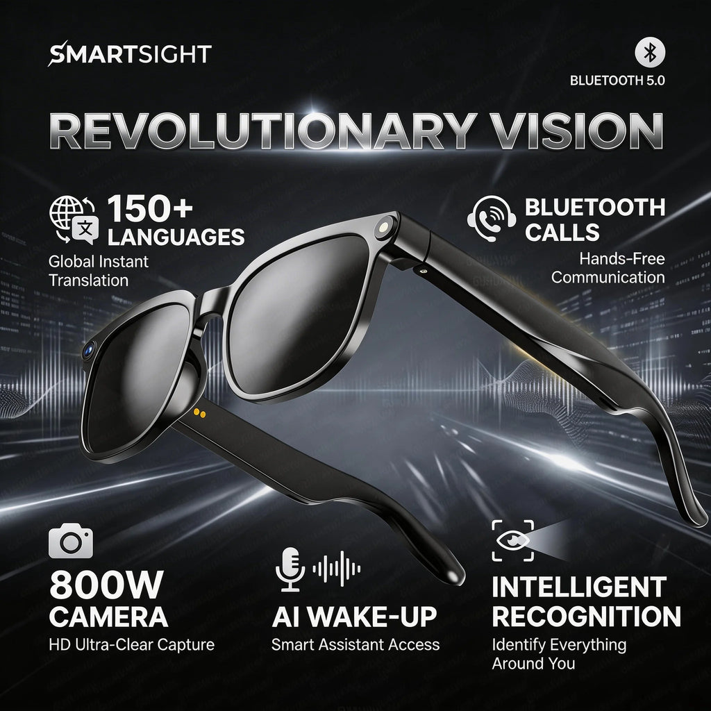 🕶️ Lunettes Connectées 4K IA – Caméra HD, Traduction, ChatGPT & Bluetooth