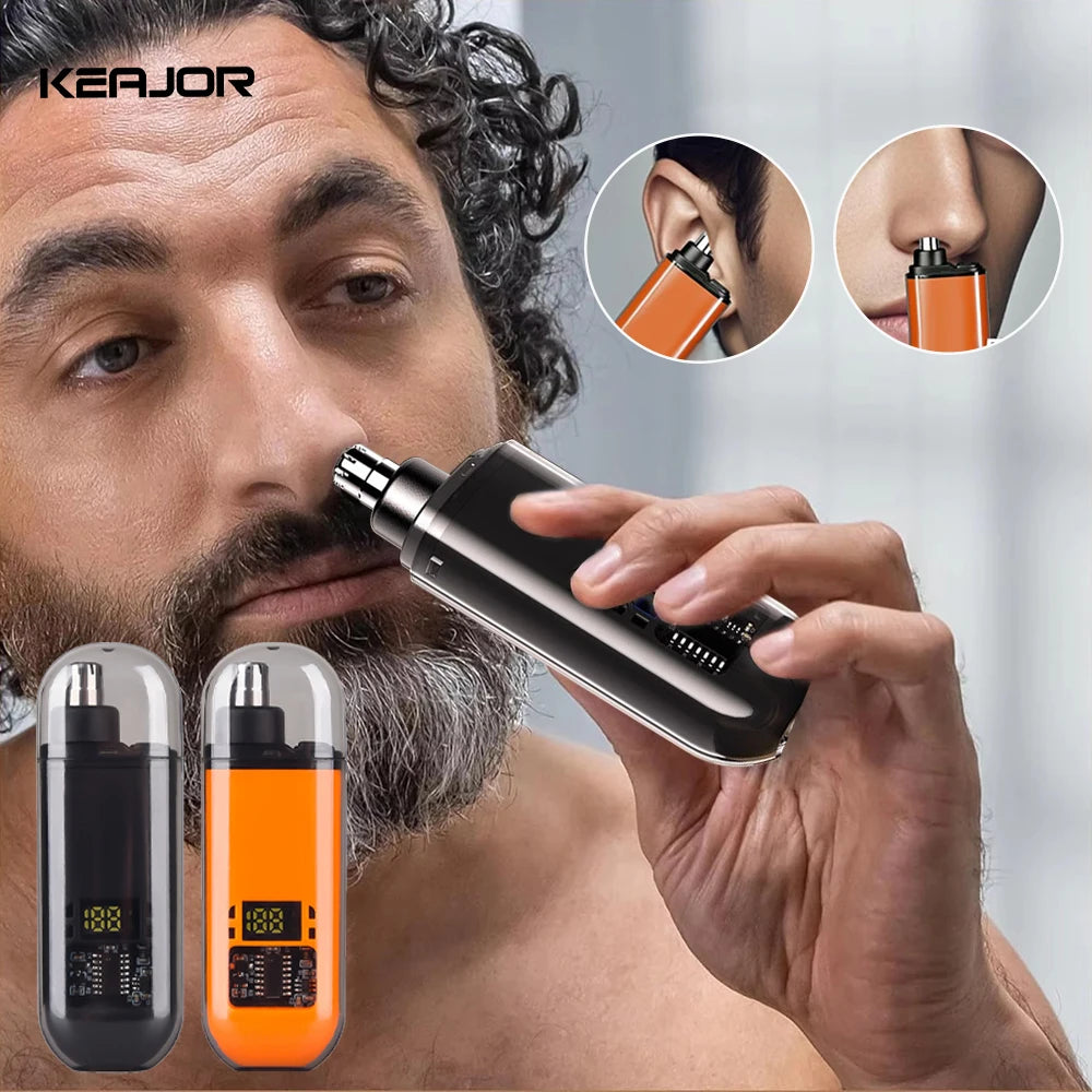 Tondeuse Nez Rechargeable Électrique – Rasoir Multifonction Sourcils, Barbe & Poils du Nez, Mini Portable