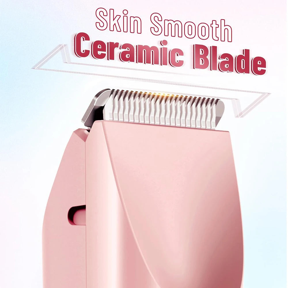 Rasoir Bikini à Double Tête, Épilateur pour Femme 2 en 1, Rasoir Électrique Étanche & Indolore pour Poils Pubiens