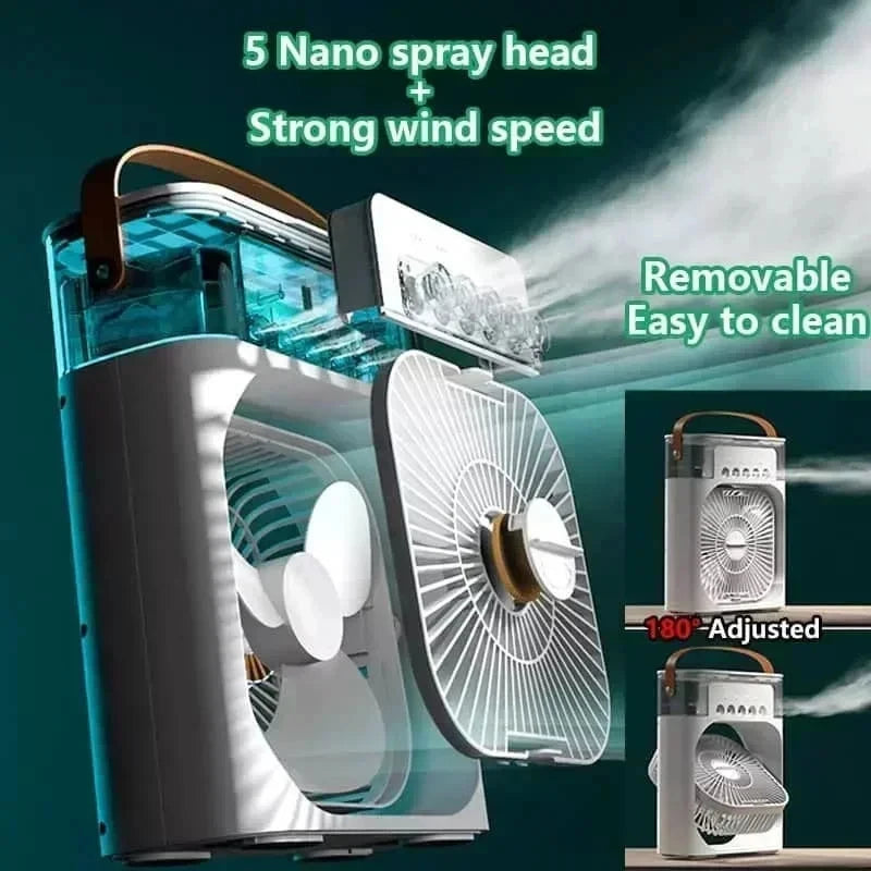 Climatiseur Portable 3-en-1 – Ventilateur, Humidificateur & Rafraîchisseur d'air USB