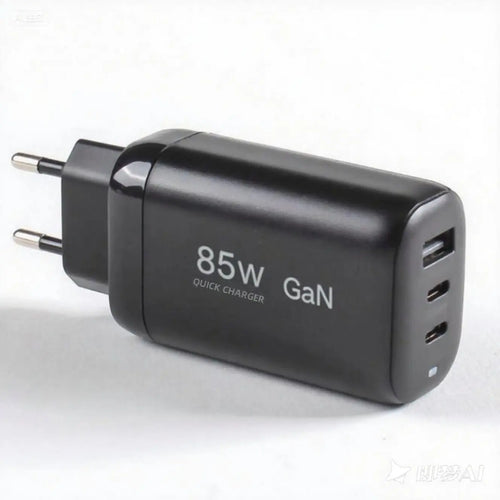 Chargeur Rapide 3 Ports GaN 85W – Compatible Ordinateurs Portables, Téléphones et Consoles de Jeux