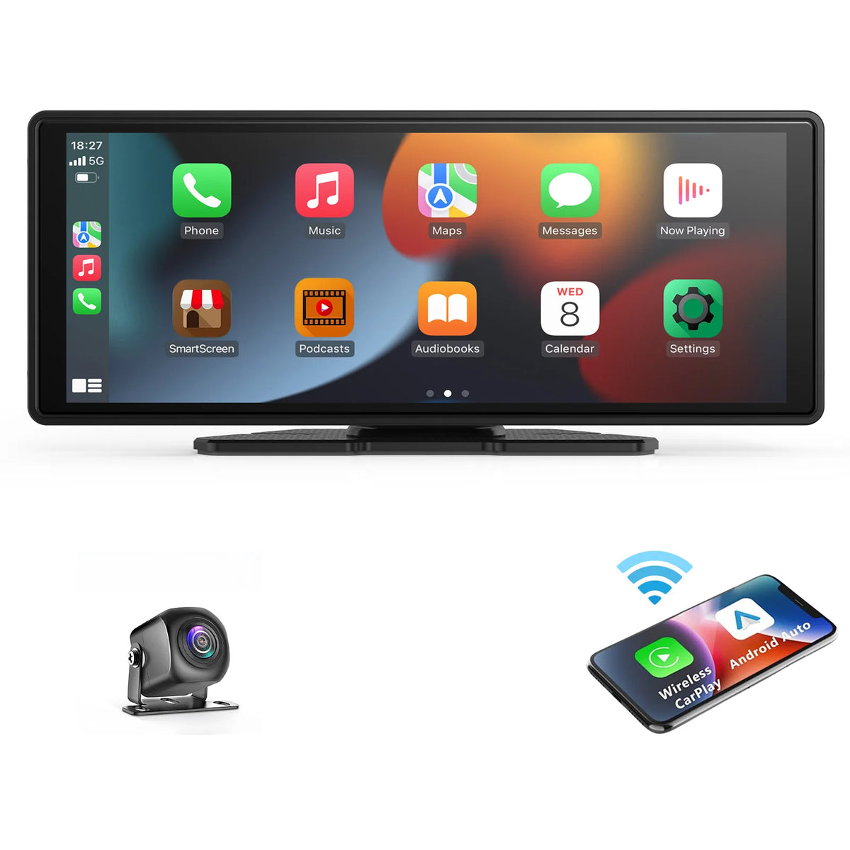 Écran CarPlay portable universel 10,26 pouces avec Android Auto