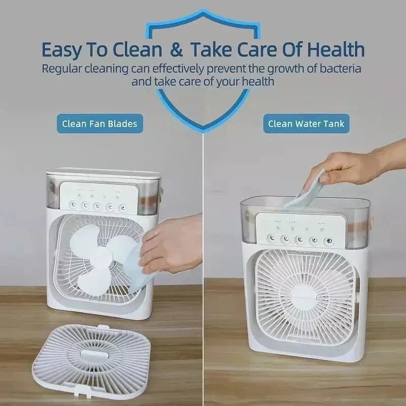 Climatiseur Portable 3-en-1 – Ventilateur, Humidificateur & Rafraîchisseur d'air USB