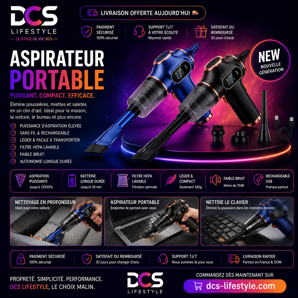 🧹 Aspirateur Sans Fil 4-en-1