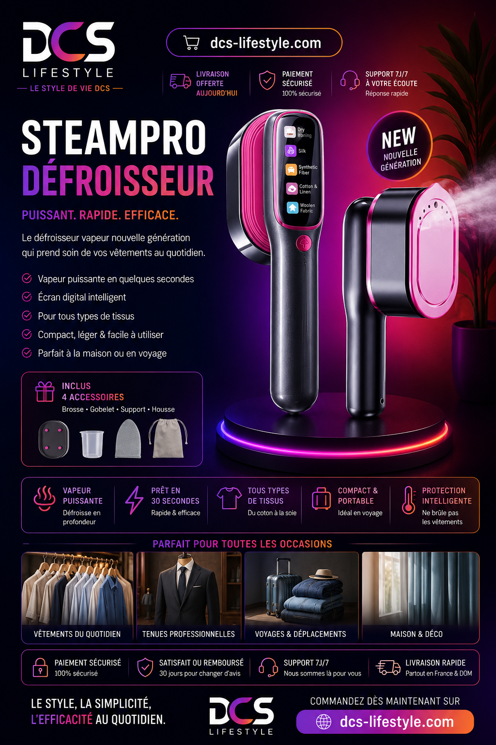 ♨️ SteamPro Défroisseur Vapeur 1200W