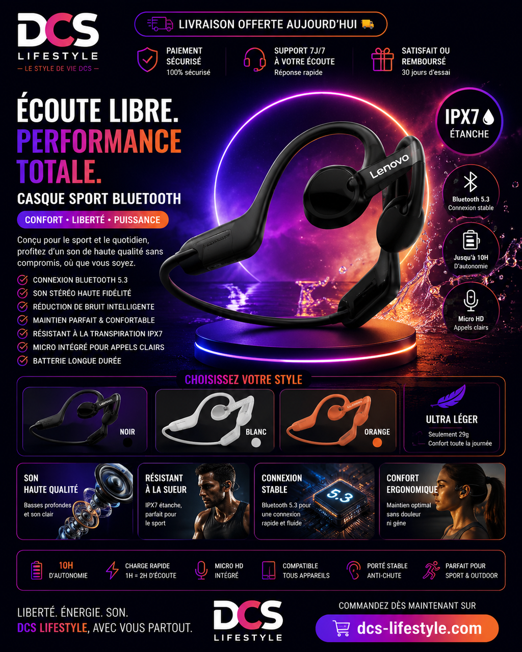 🎧 Écouteurs Bluetooth Intelligents